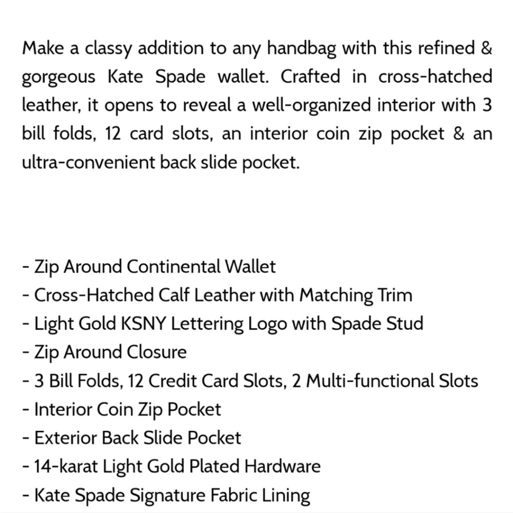 Like New! Kate Spade Cameron Street Lacey Saffiano Leather Wallet Deep Plum - Picture 10 of 10